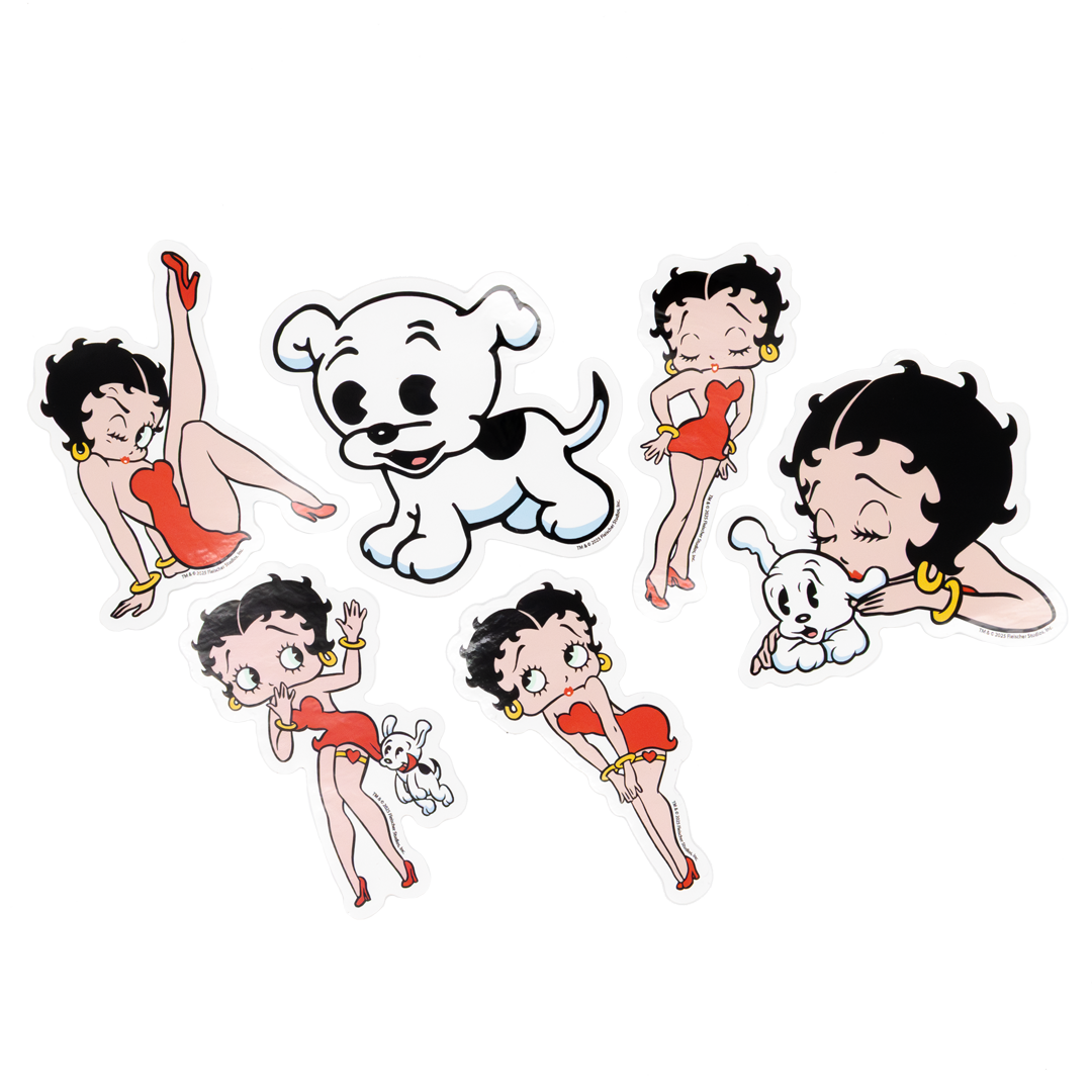 WEB EXCLUSIVE Betty Boop & Pudgy 6-Piece Sticker Pack