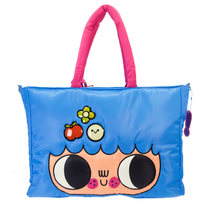 Burger Babie Nylon Padded Check Tote Bag