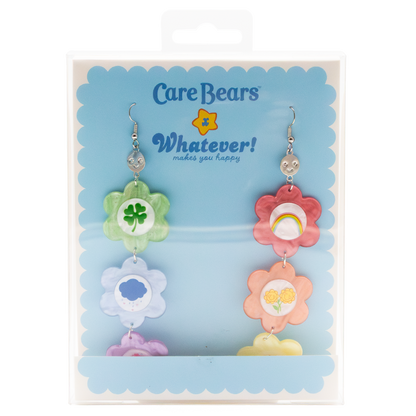 Care Bears Flower Belly Badges Layered Acrylic Earrings