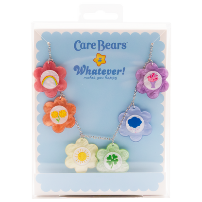 Care Bears Flower Belly Badges Acrylic Charm Necklace