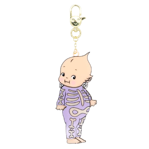WEB EXCLUSIVE Kewpie Glow In The Dark Skelebaby Layered Acrylic Bag Charm