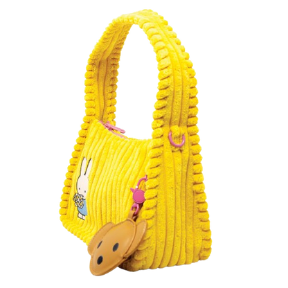Miffy Corduroy Baguette Crossbody Bag with Bag Charm