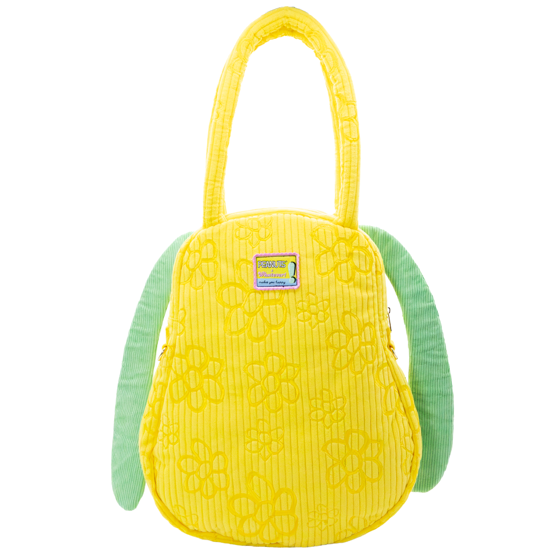 Peanuts Sherbet Spring Snoopy Head Oversized Corduroy Tote Bag