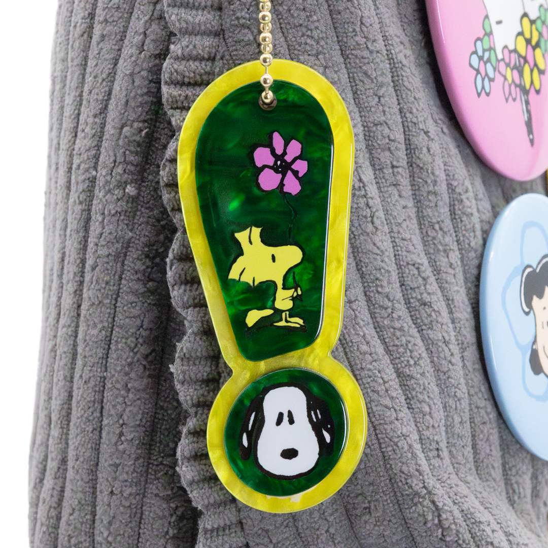 Peanuts Sherbet Spring Pins and Patches Corduroy Baguette Bag