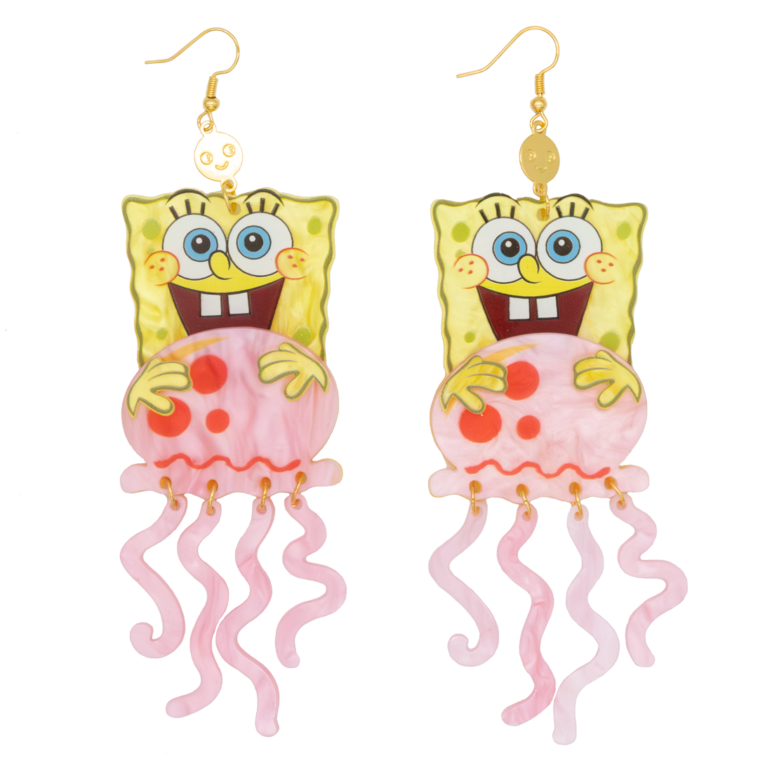 Spongebob & Jellyfish Layered Acrylic Earrings