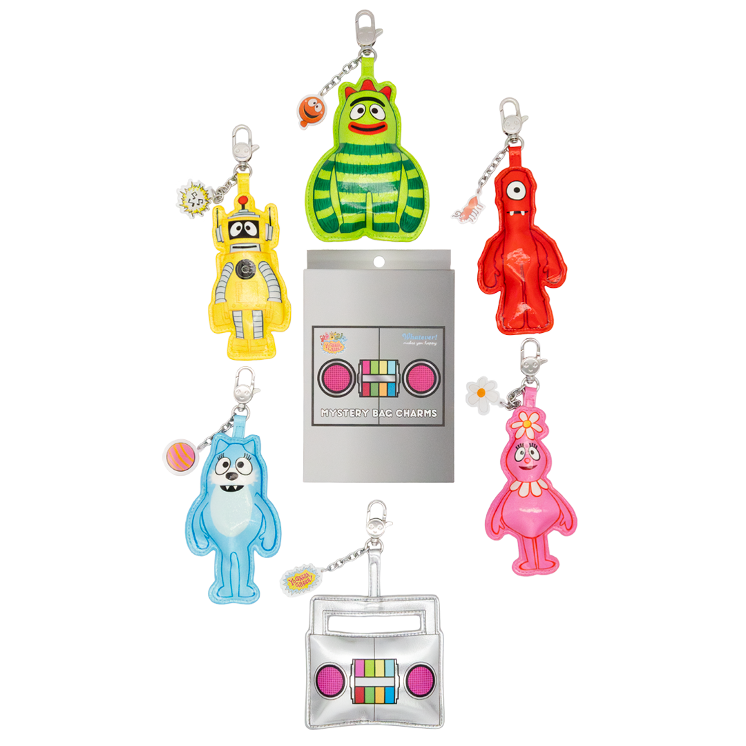 Yo Gabba Gabba Mystery Bag Glitter Vinyl Characters Padded Bag Charms
